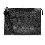 Black Leather Fendi Clutch