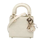 White Leather Dior Lady Dior