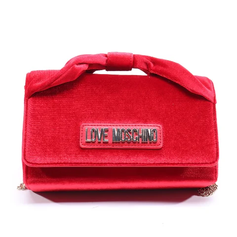 Red Fabric Moschino Handbag