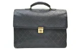 Black Leather Chanel Briefcase