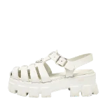 White Rubber Prada Sandals