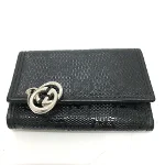 Black Leather Gucci Key Holder