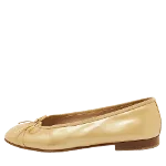 Beige Fabric Chanel Flats