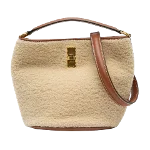 Beige Fur Celine Big Bag Bucket