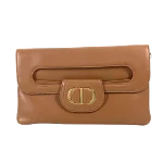 Brown Leather Dior Clutch