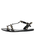 Black Rubber Valentino Sandals