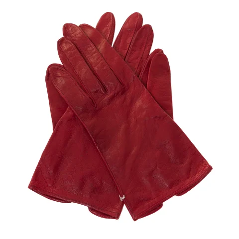 Burgundy Leather Dior Gloves