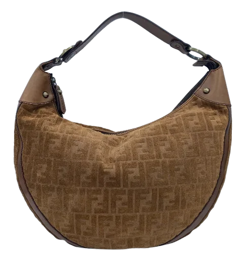 Brown Suede Fendi Shoulder Bag