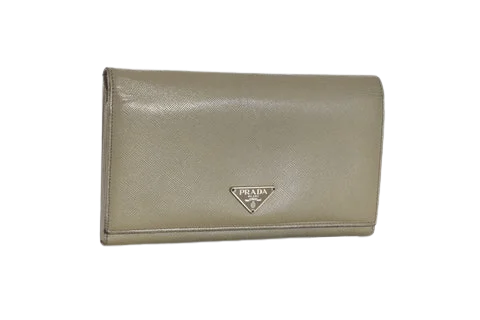 Grey Leather Prada Wallet