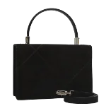 Black Suede Salvatore Ferragamo Handbag