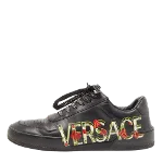 Black Leather Versace Sneakers