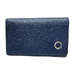 Navy Leather Bvlgari Key Holder