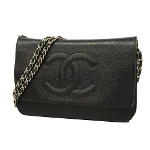 Black Leather Chanel Crossbody Bag