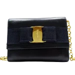 Navy Leather Salvatore Ferragamo Crossbody Bag