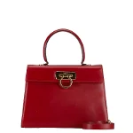 Red Leather Salvatore Ferragamo Handbag