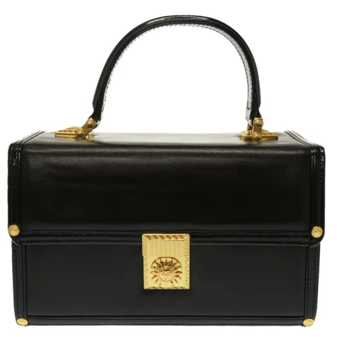 Black Leather Versace Handbag