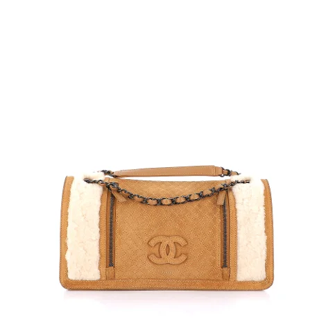 Brown Suede Chanel Shoulder Bag