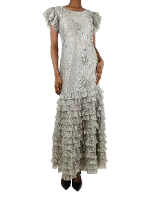 Silver Polyester Erdem Dress