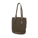 Brown Fabric Louis Vuitton Bucket Bag