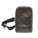 Brown Fabric Louis Vuitton Crossbody Bag