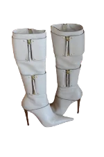 White Leather Gianmarco Lorenzi Heels