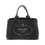 Black Canvas Prada Canapa Tote