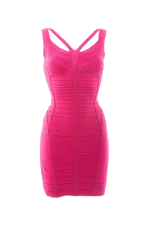 Pink Fabric Hervé Léger Dress