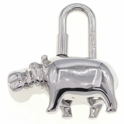 Silver Metal Hermès Key Chain
