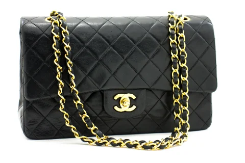 Black Leather Chanel Flap Bag
