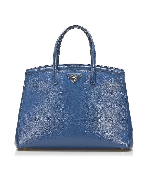 Blue Leather Prada Handbag