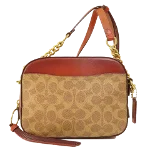 Brown Canvas Coach Crossbody Bag