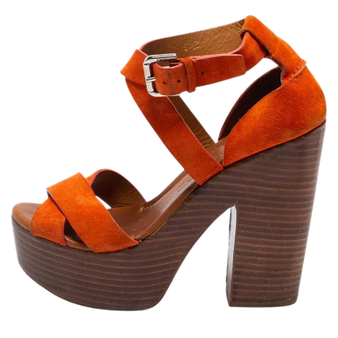 Orange Suede Ralph Lauren Sandals