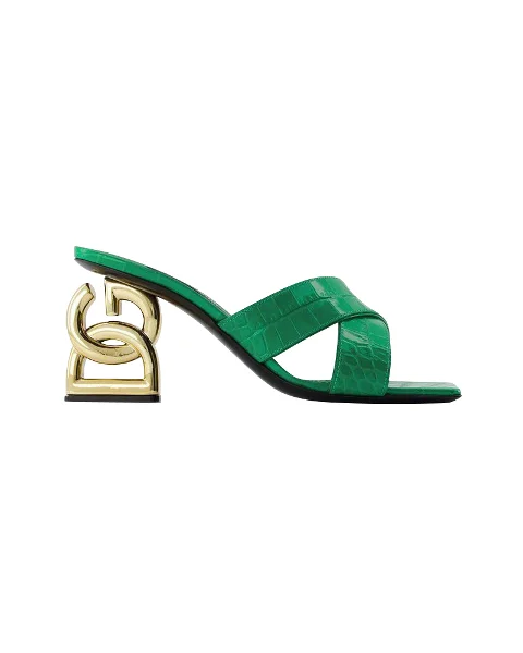 Green Leather Dolce & Gabbana Mules