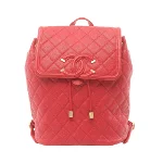 Red Leather Chanel Backpack