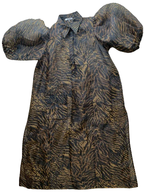 Brown Polyester Ganni Dress