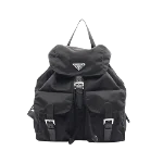 Black Fabric Prada Backpack