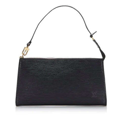 Black Leather Louis Vuitton Pochette Accessoires