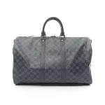 Black Leather Louis Vuitton Keepall