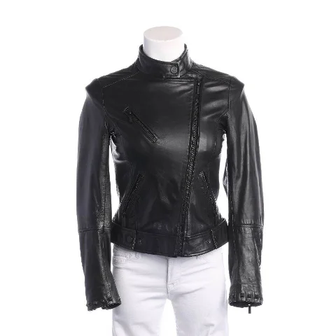 Black Leather Karl Lagerfeld Jacket