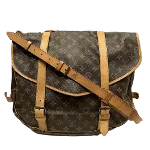 Brown Canvas Louis Vuitton Saumur