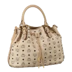 Beige Leather MCM Tote