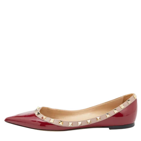 Red Leather Valentino Flats