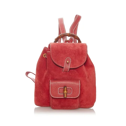 Red Suede Gucci Backpack