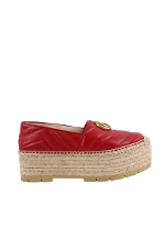 Red Leather Gucci Espadrilles