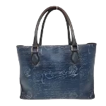 Blue Leather Berluti Tote