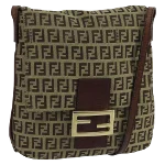 Beige Canvas Fendi Shoulder Bag