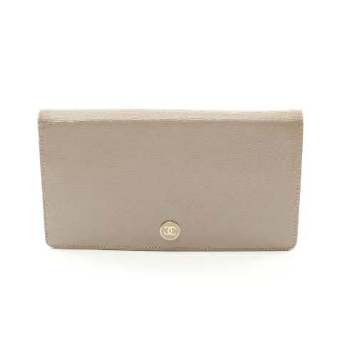 Grey Leather Chanel Wallet