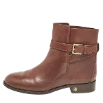 Brown Leather Tory Burch Boots