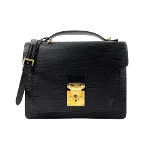 Black Leather Louis Vuitton Monceau