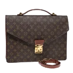 Brown Canvas Louis Vuitton Porte documents Jour